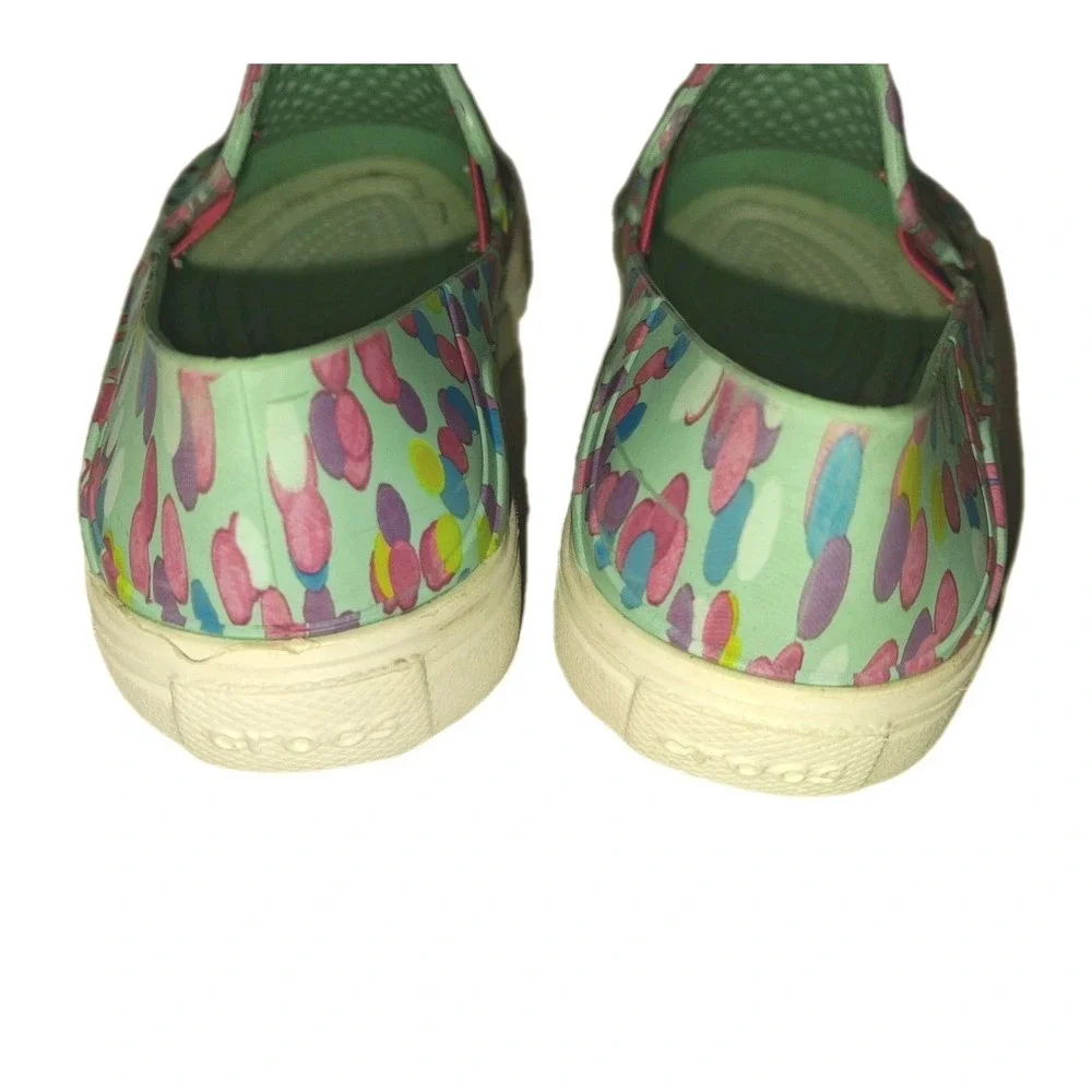 Crocs Citilane Roka Graphic Shoes Kids Sz C10  Mint & Fuchsia